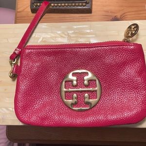 Tory Burch hot pink wristlet